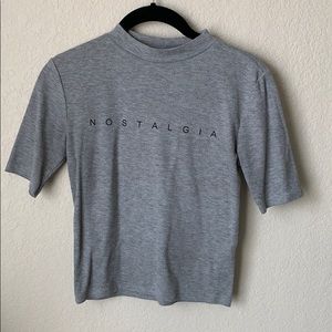 Grey “NOSTALGIA” Crop Top